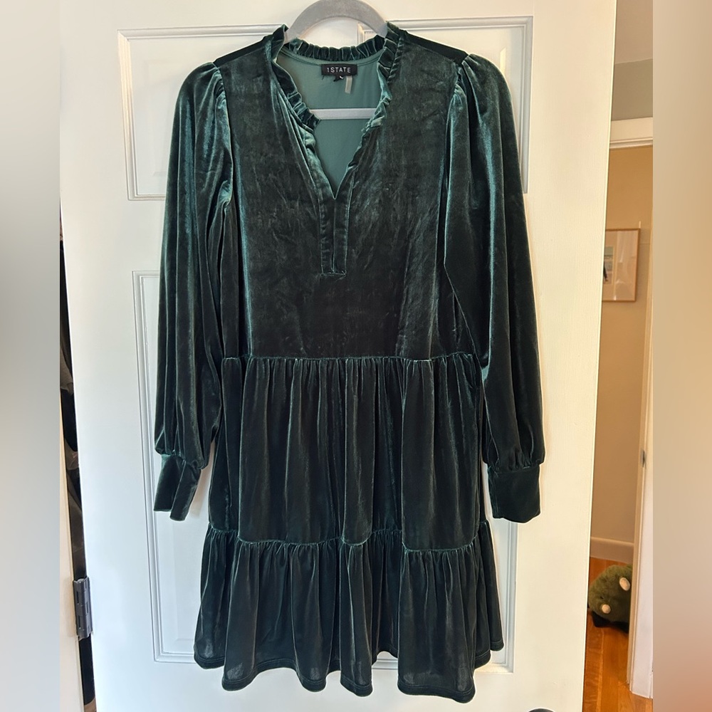 1.State Velvet Green Dress Small